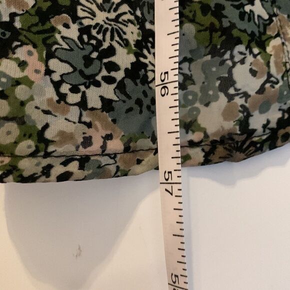 𝅺H&M green floral maxi dress with back zipper sleeveless silky fabric Size 2 - Picture 9 of 9